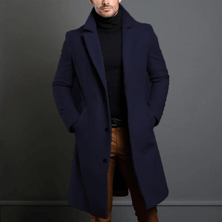 Manteau Long Homme Hiver Style Trench – Manteau Élégant Chaud et Classique, Chic Automne Hiver