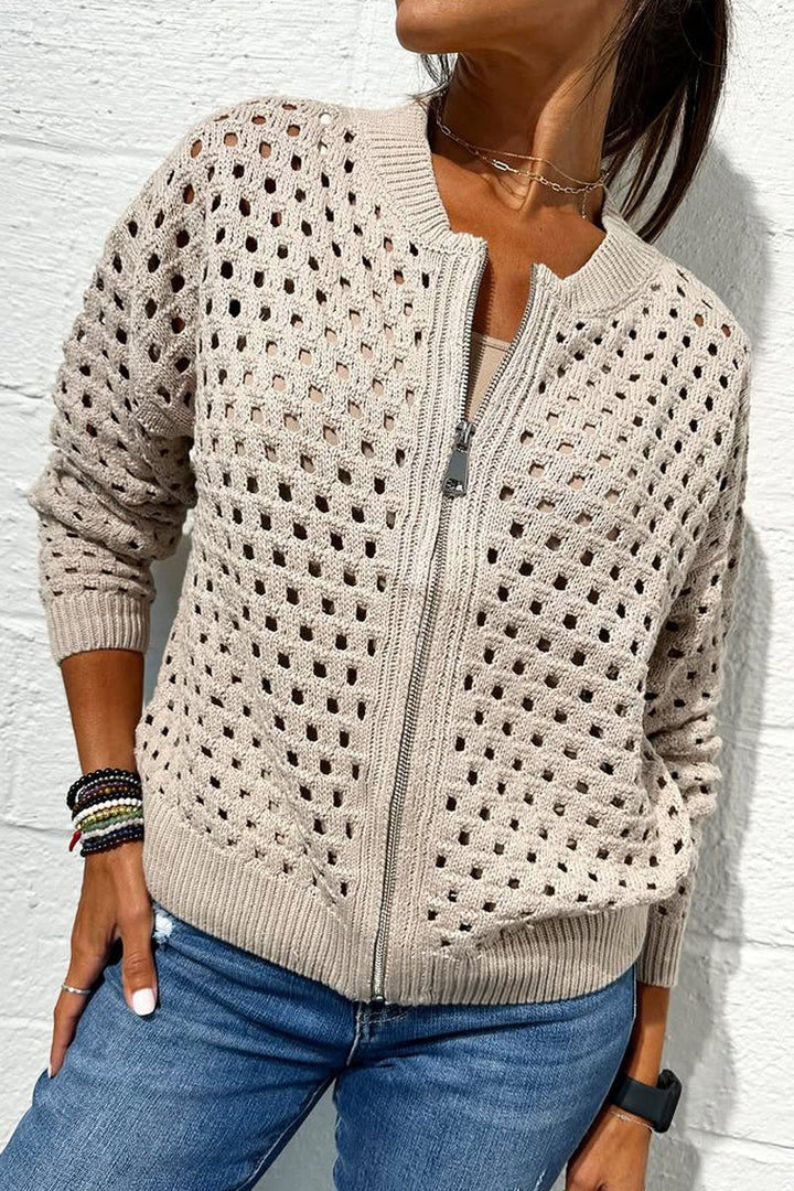 Veste en tricot avec fermeture éclair