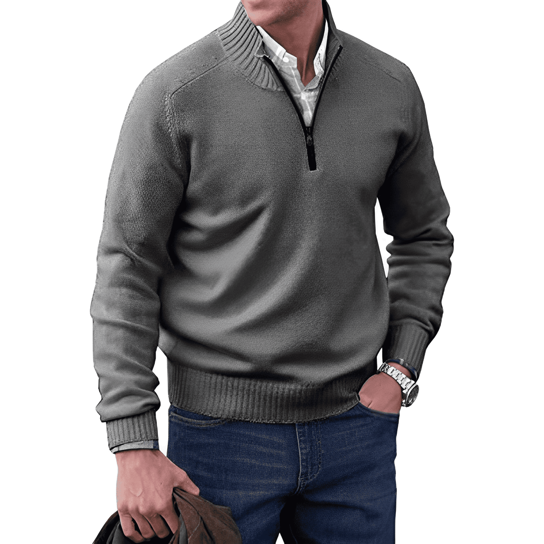Victor - Pull Zippé Cachemire Homme