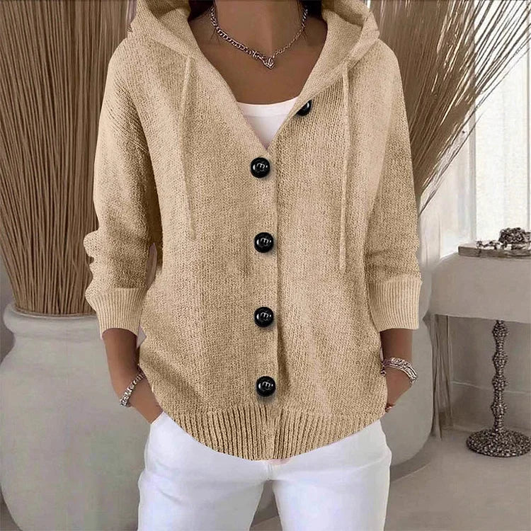 Cardigan uni à manches longues pour femmes