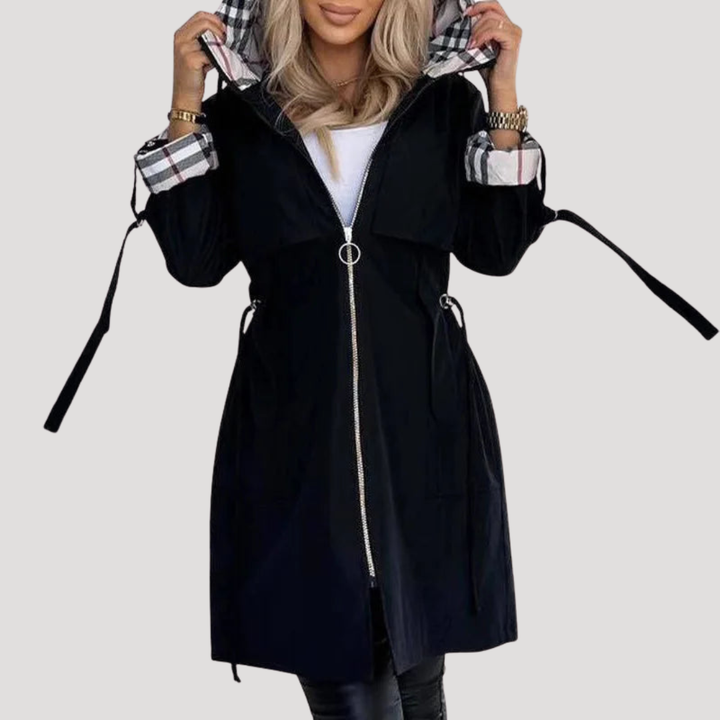 Manteau à Capuche Femme Ceinturé Décontracté