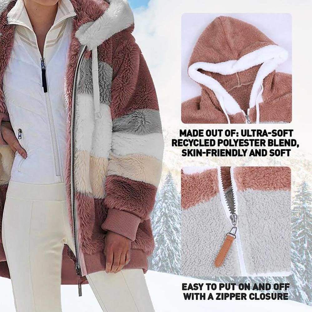 KAREN | Manteau Oversized en Fausse Fourrure avec Capuche et Chaud