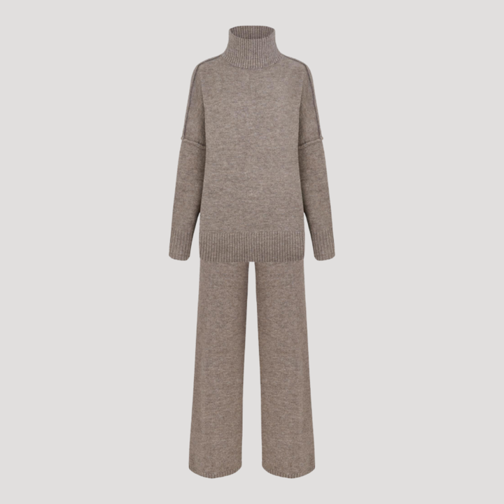 Ensemble Femme Pull Oversize et Pantalon Large – Tenue Maille Hiver