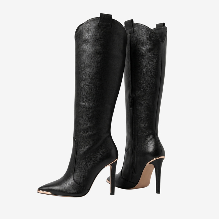 Coutivo - Bottes Cuissardes Femme Cuir Synthétique Confort Talon 8 cm
