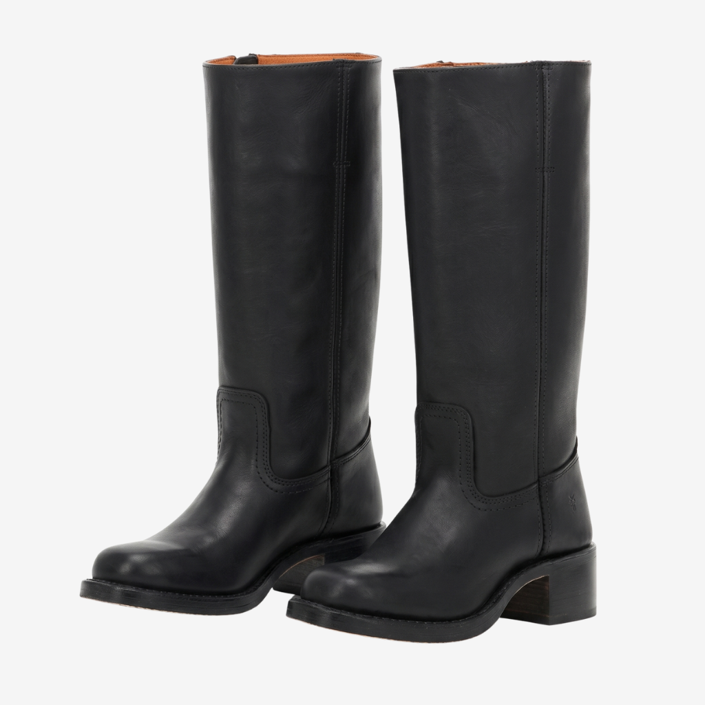 Coutivo - Bottes Hautes Femme Cuir Confort Talon Bloc Usage Quotidien