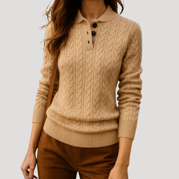 Pull Torsadé Femme Col Boutonné – Pull d&