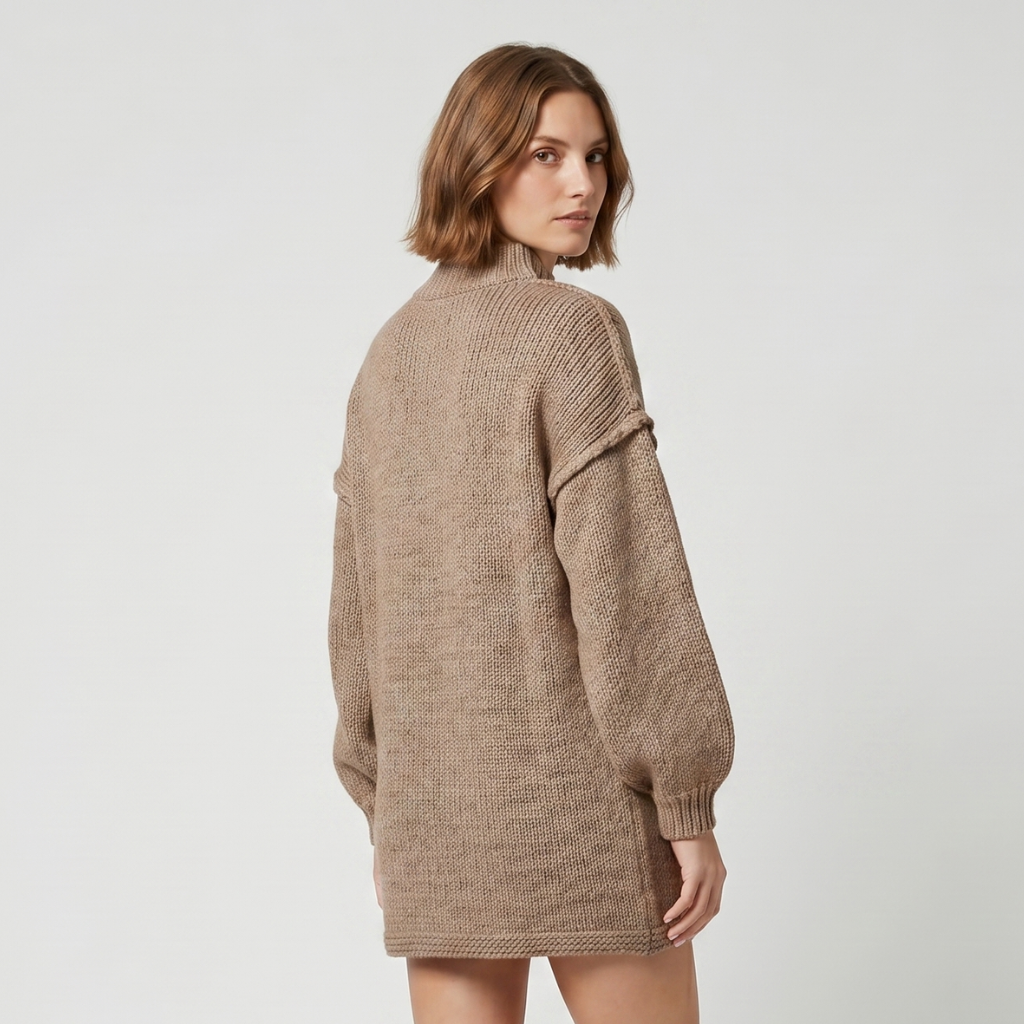 Coutivo - Pull Femme Maille Épaisse Oversize Confort Chaleur Hiver
