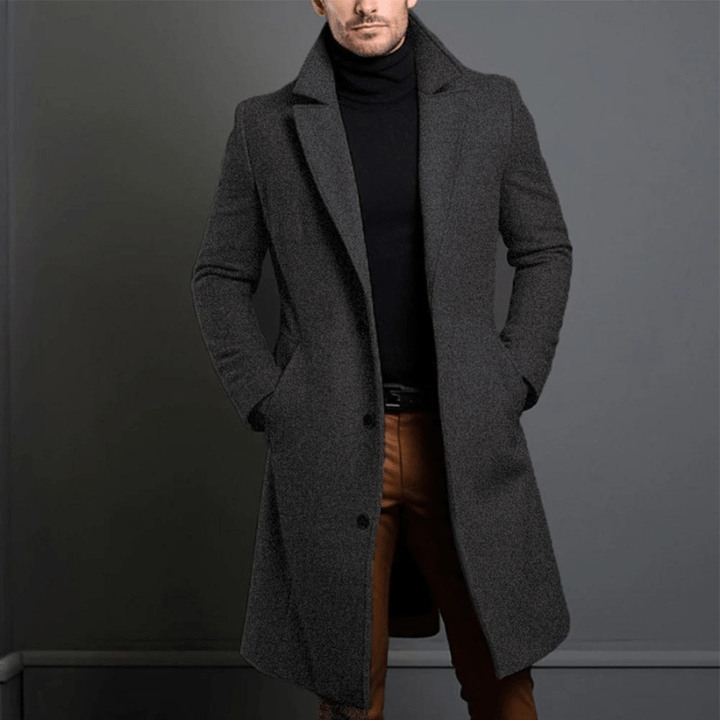 Manteau Long Homme Hiver Style Trench – Manteau Élégant Chaud et Classique, Chic Automne Hiver