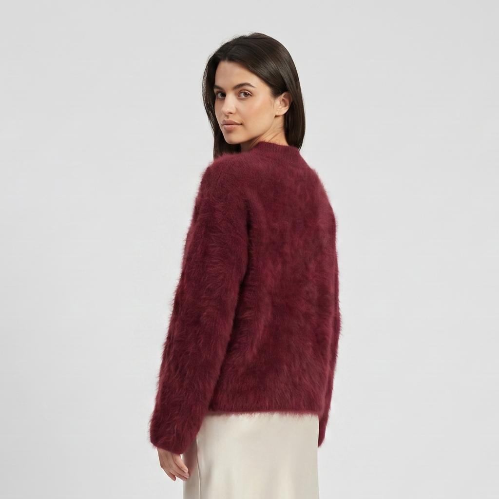 Coutivo - Pull Femme Mohair Doux Coupe Intemporelle Élégante