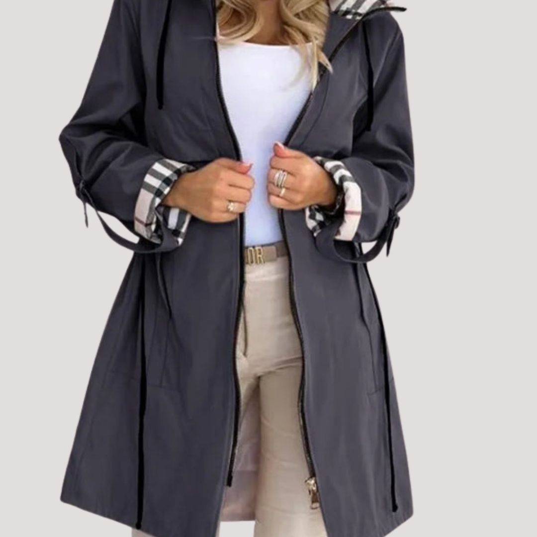 Manteau à Capuche Femme Ceinturé Décontracté
