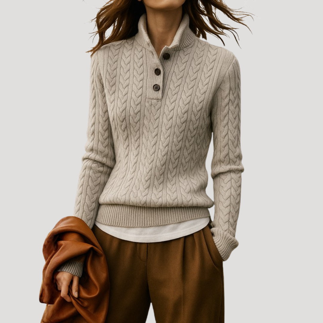 Pull Torsadé Femme Col Boutonné – Pull d&