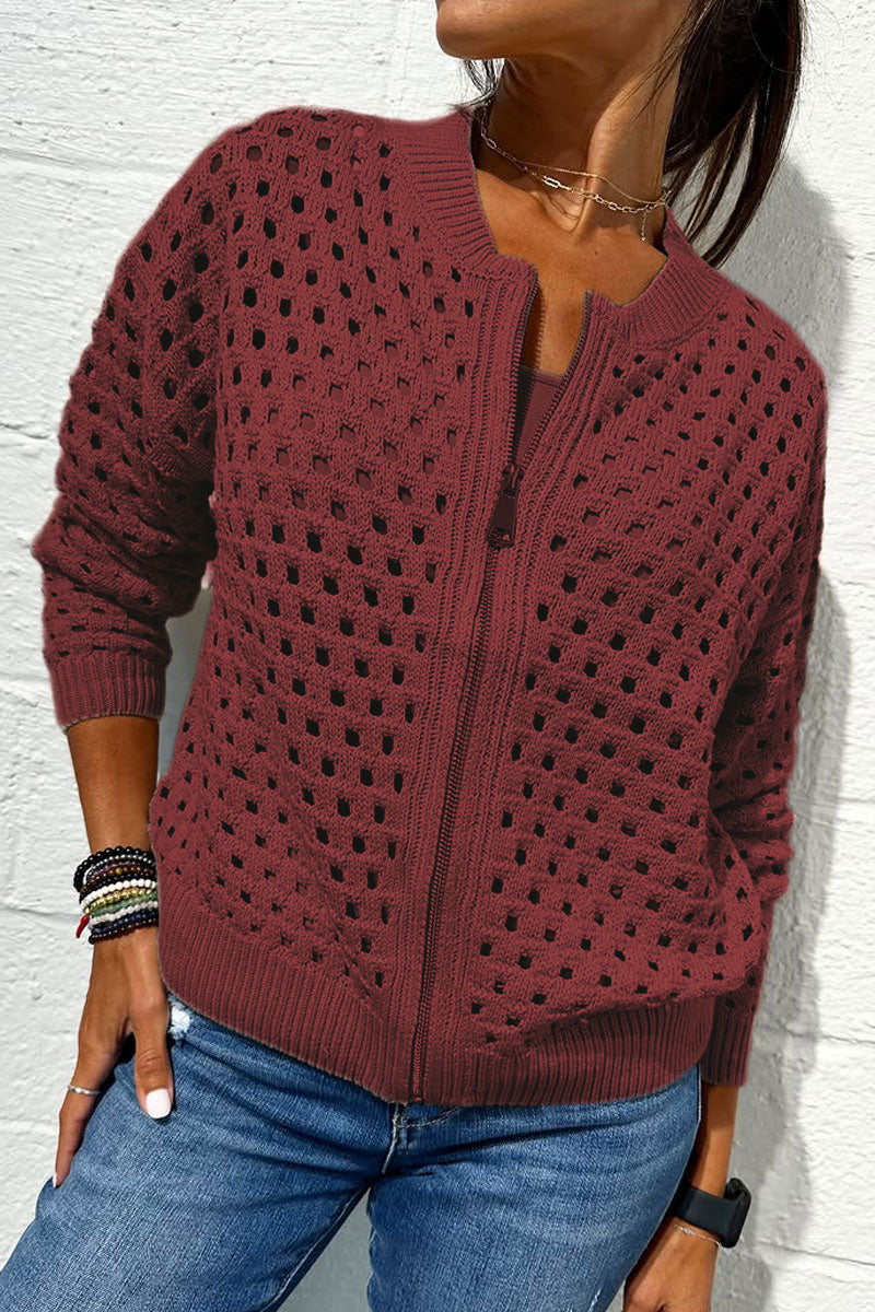 Veste en tricot avec fermeture éclair