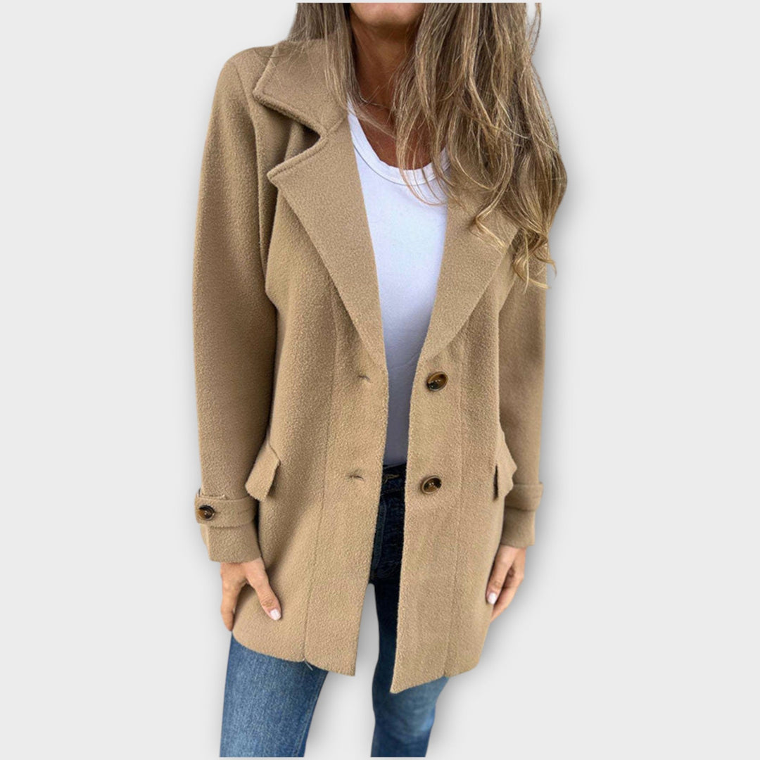 Manteau Classique Décontracté avec Boutons Frontaux