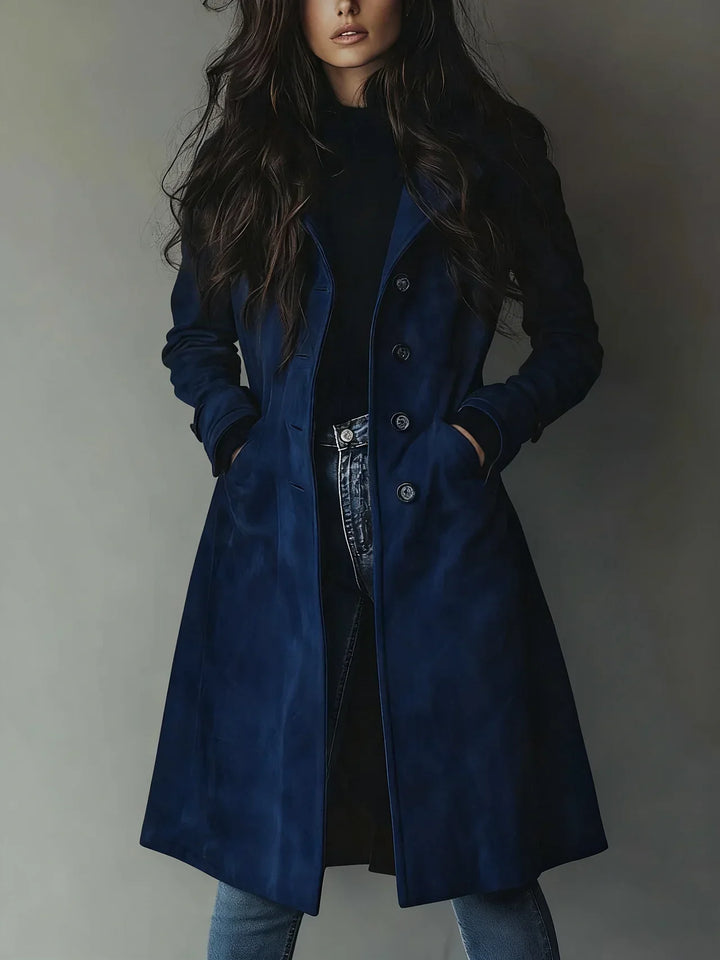 Manteau Trench en Suède Synthétique Vintage