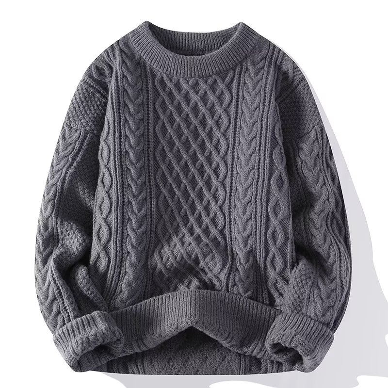 Pull Oversize Femme Torsadé – Gros Pull Hiver Chaud Col Rond, Doux, Confortable et Chic