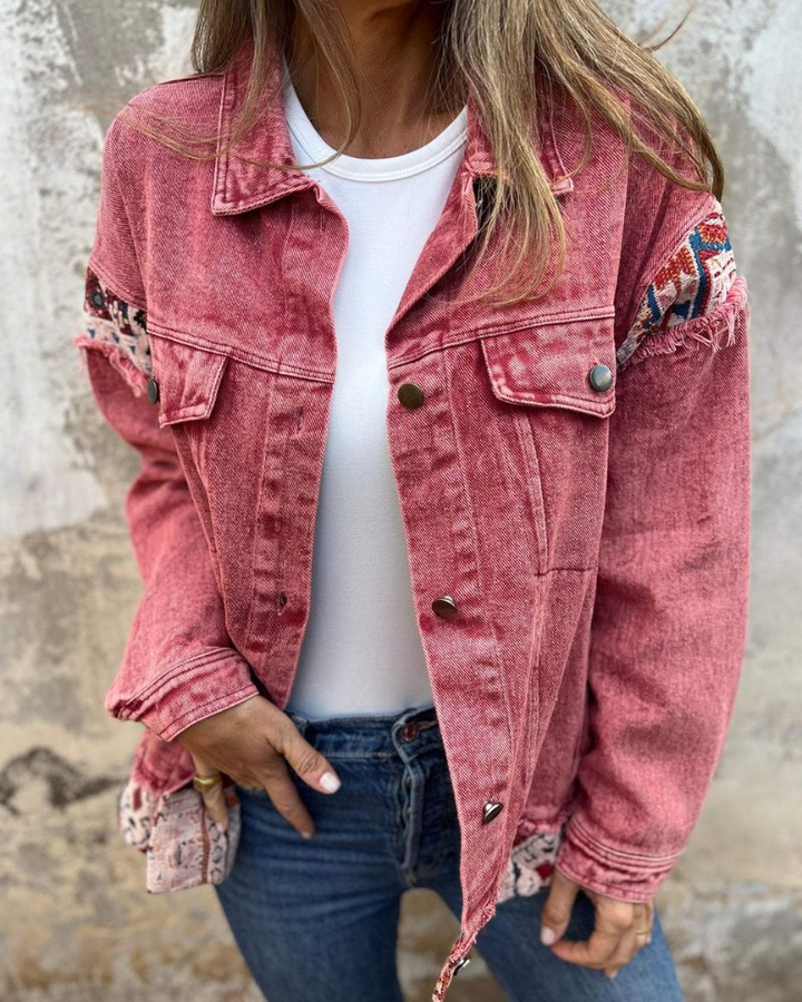 EVA - Veste Casual en Patchwork en Denim