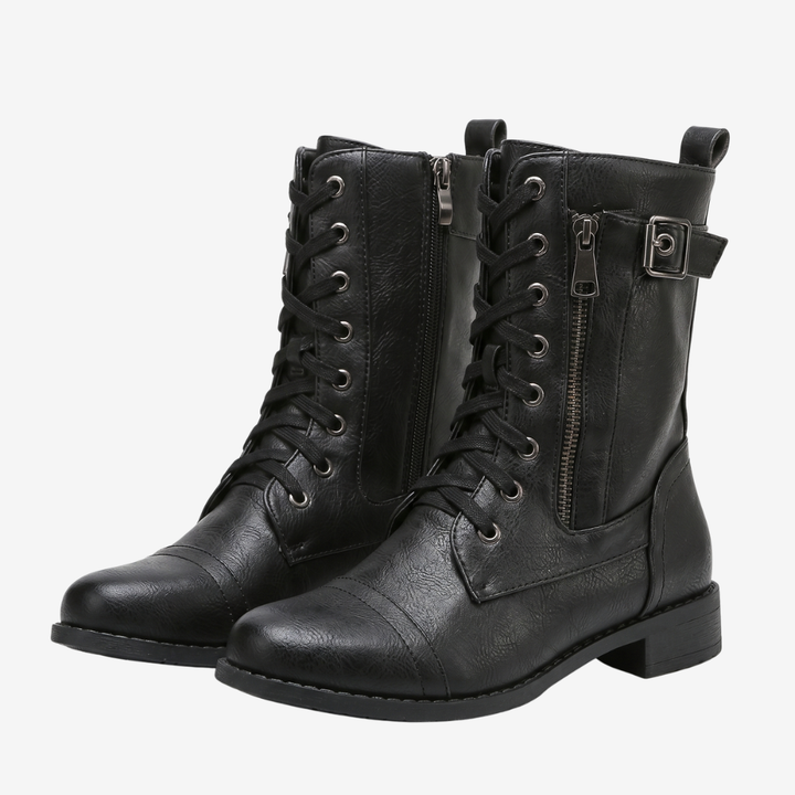 Coutivo - Bottes Hiver Femme Chaudes Antidérapantes Lacets et Fermeture Zip