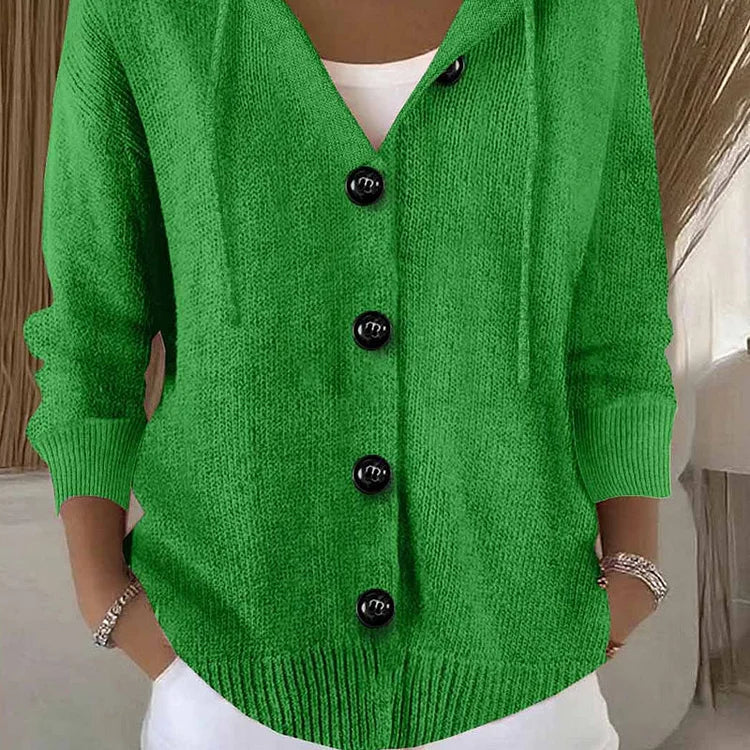 Cardigan uni à manches longues pour femmes