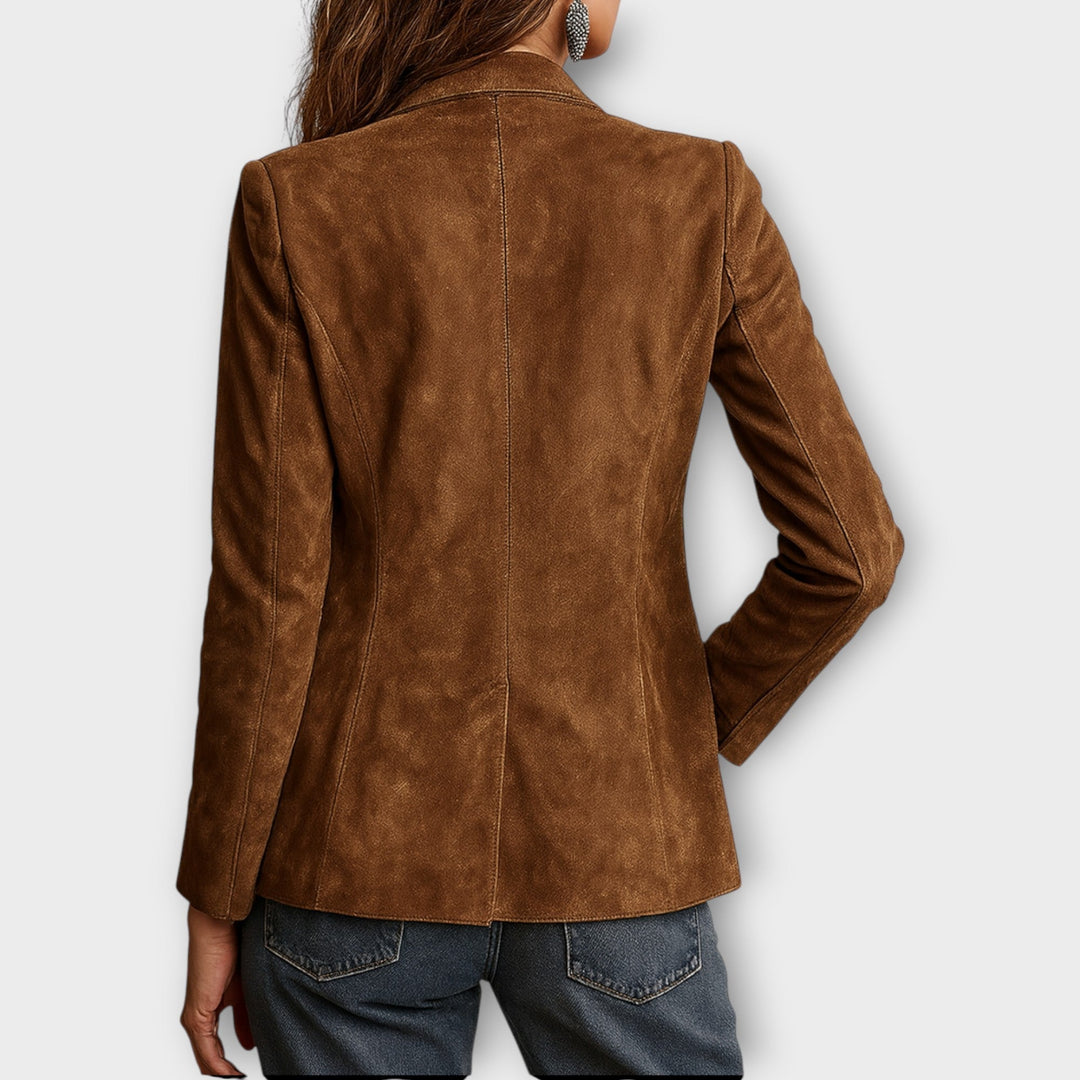Blazer Vintage en Daim Marron