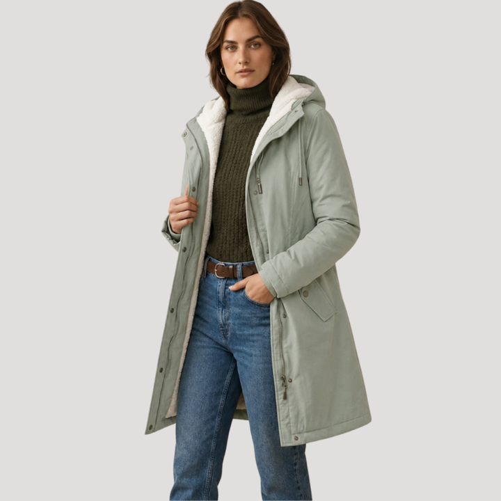 Parka Femme à Capuche Doublée en Polaire