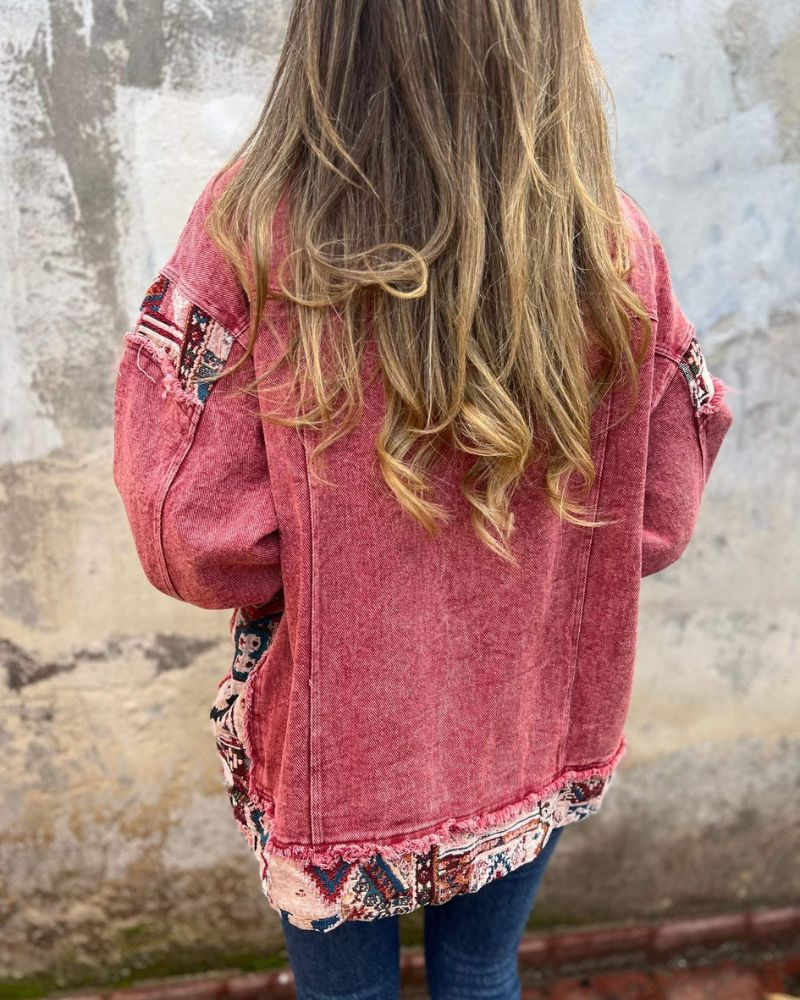EVA - Veste Casual en Patchwork en Denim