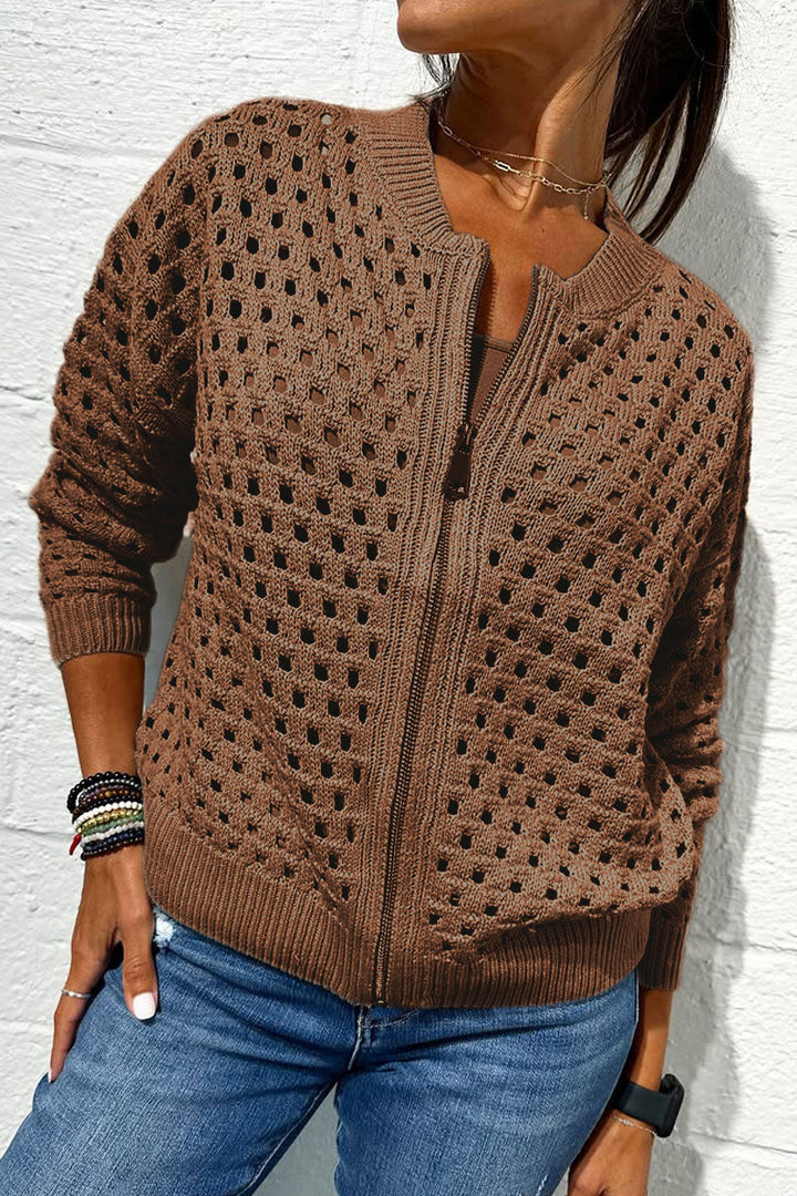 Veste en tricot avec fermeture éclair