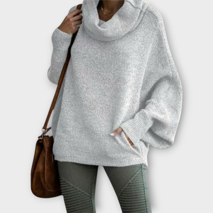 Pull Oversize avec Col Cowl et Coupe Relaxed