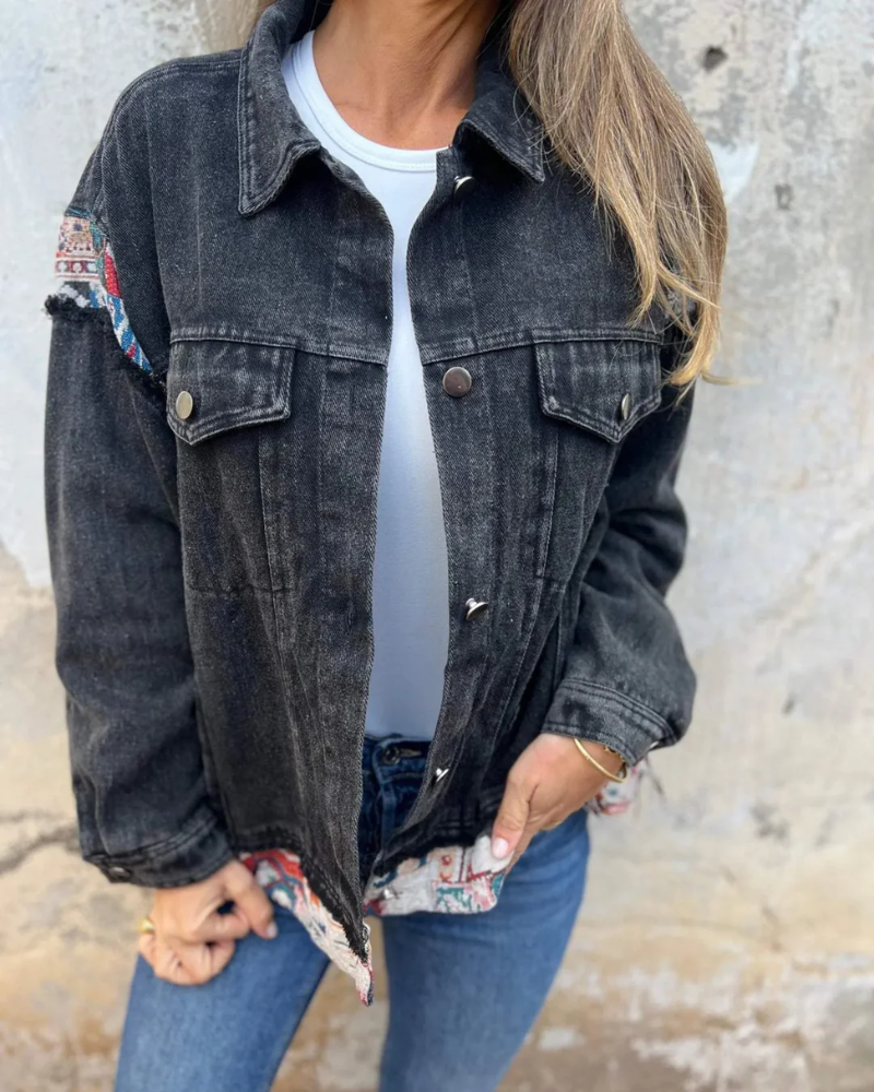 EVA - Veste Casual en Patchwork en Denim