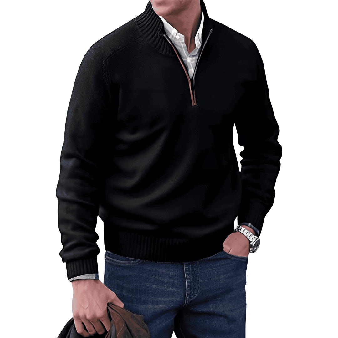 Victor - Pull Zippé Cachemire Homme