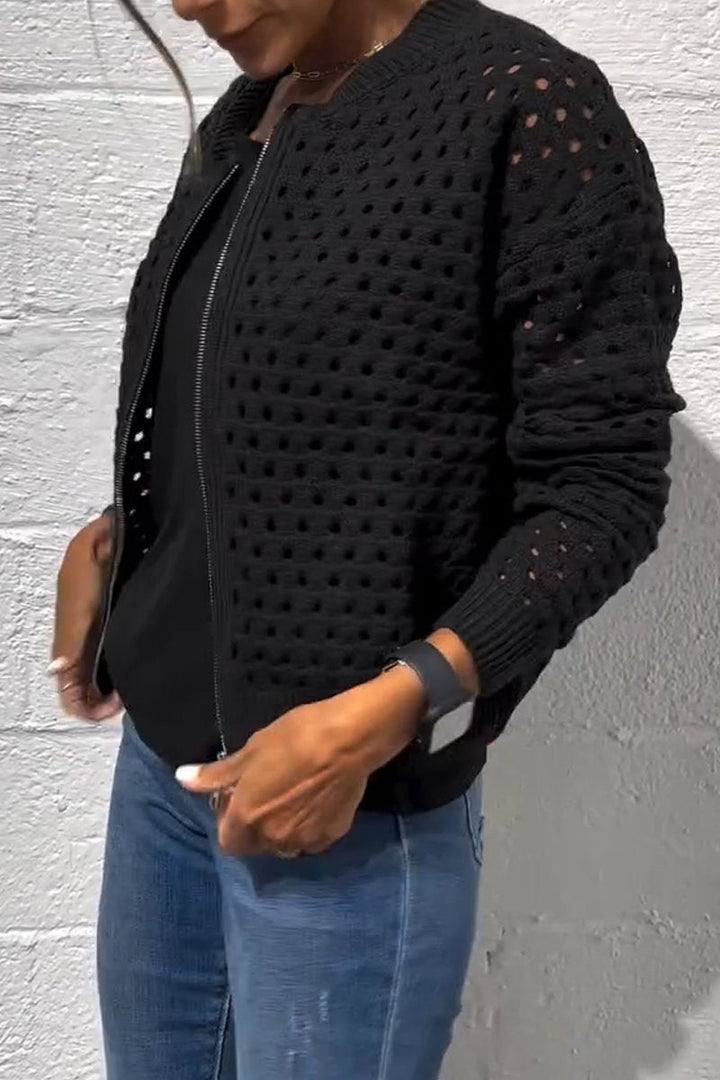 Veste en tricot avec fermeture éclair