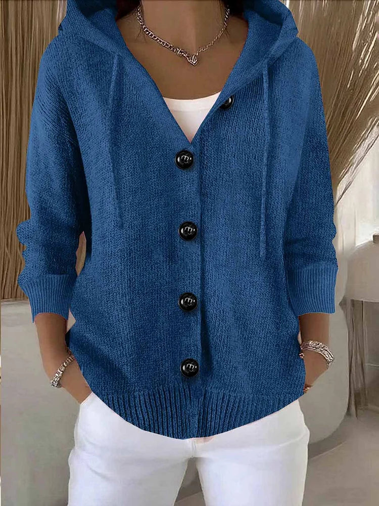 Cardigan uni à manches longues pour femmes
