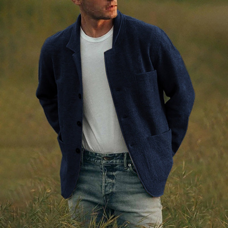 Dexter Veste Décontractée pour Homme – Tissu texturé avec fermeture à boutons et poches avant