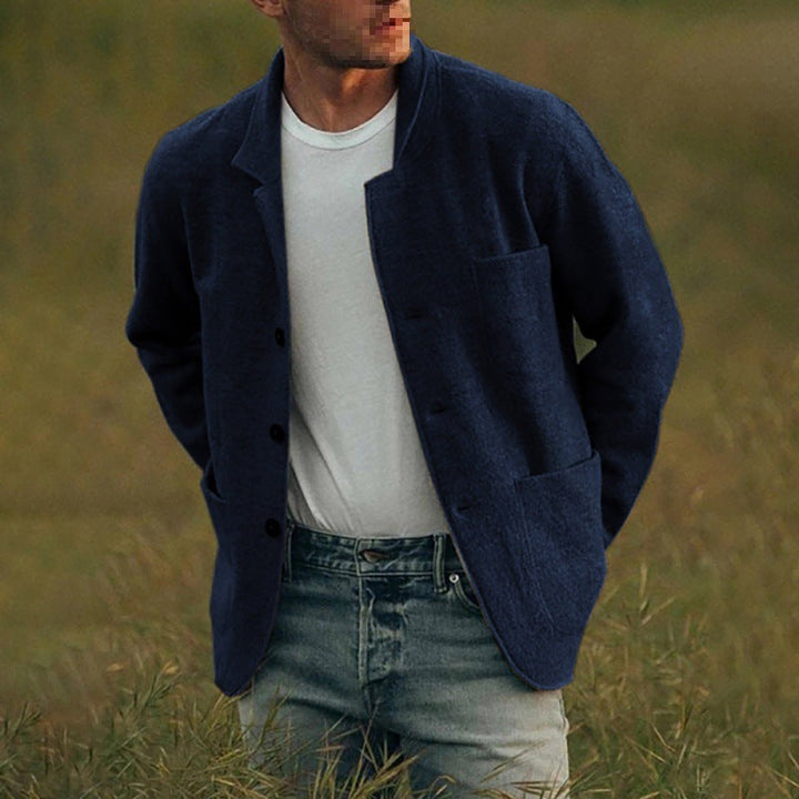 Dexter Veste Décontractée pour Homme – Tissu texturé avec fermeture à boutons et poches avant