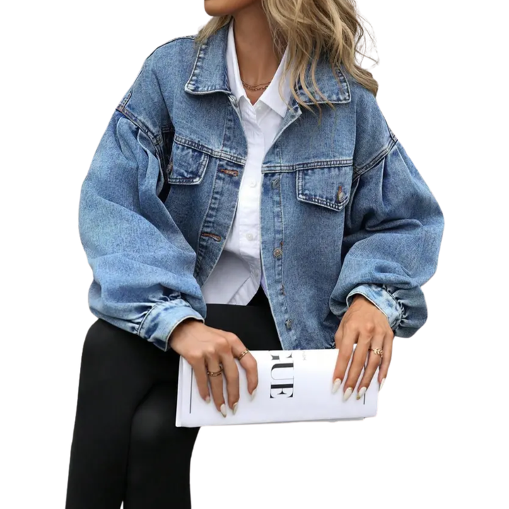 Veste en Jean Croppée Décontractée - Coupe Ample Chic Femme