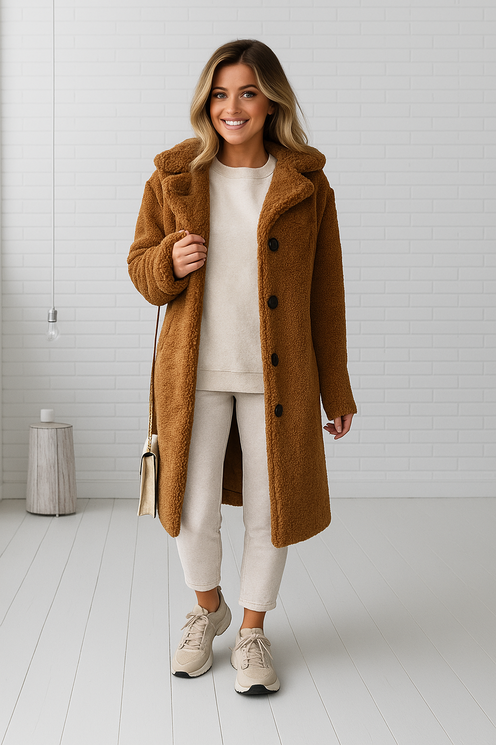 Manteau Teddy Annelous – Manteau Long et Pelucheux pour l&
