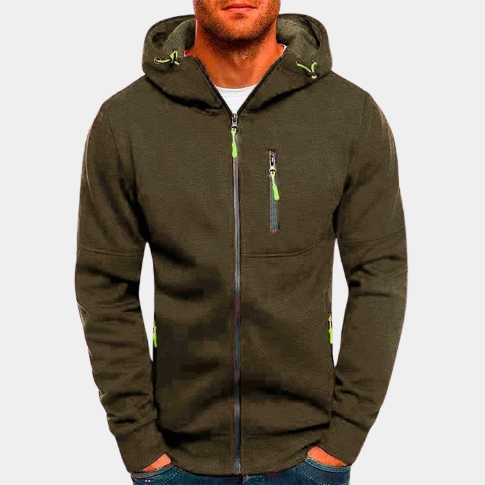 Maxime - Pull Zippé Capuche Sportswear Confort Homme