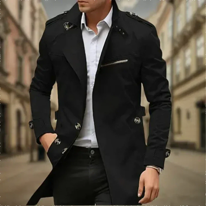 Trench Homme Imperméable – Manteau Mi-Saison Chic Coupe Structurée, Élégant Automne Hiver