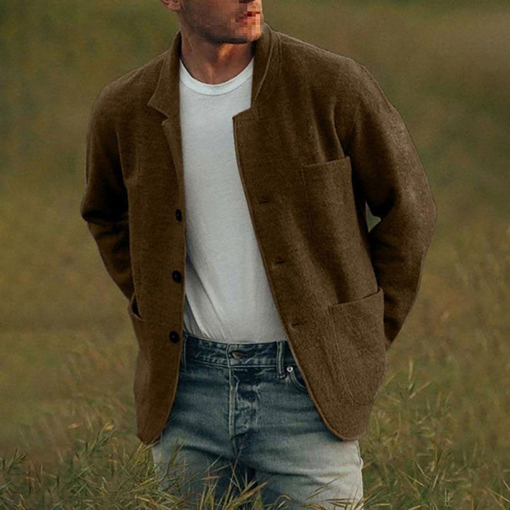 Dexter Veste Décontractée pour Homme – Tissu texturé avec fermeture à boutons et poches avant