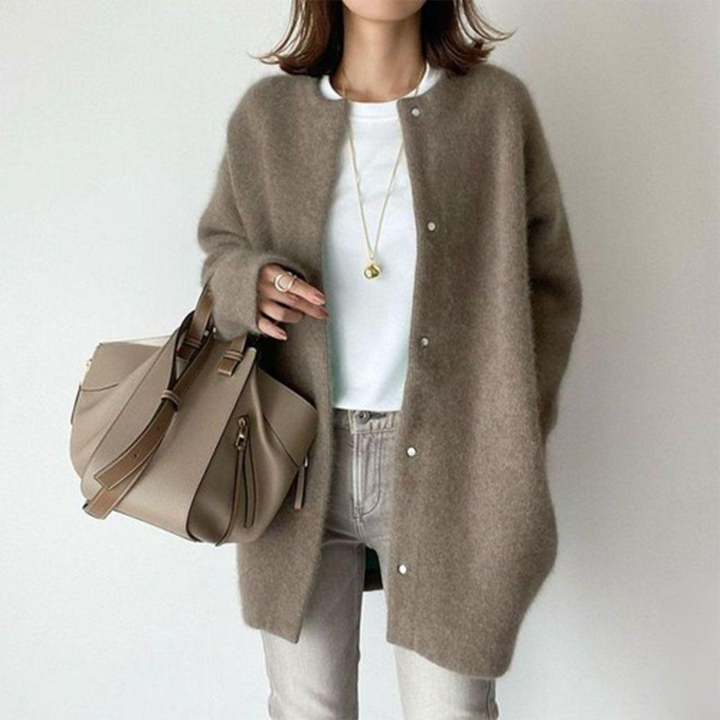 Amélie Cardigan Femme – Gilet en Coton Élégant et Léger au Style Sophistiqué