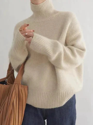 Amaya | Pull Col Montant en Cachemire Luxe