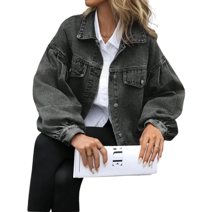 Veste en Jean Croppée Décontractée - Coupe Ample Chic Femme