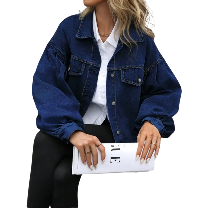 Veste en Jean Croppée Décontractée - Coupe Ample Chic Femme