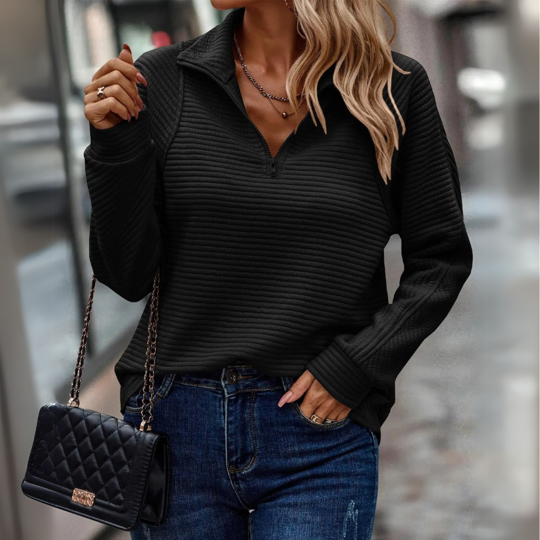 Suzanne - Pull Détail avec Demi-Zip