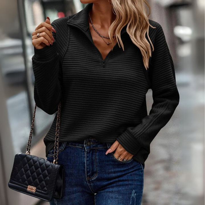 Suzanne - Pull Détail avec Demi-Zip
