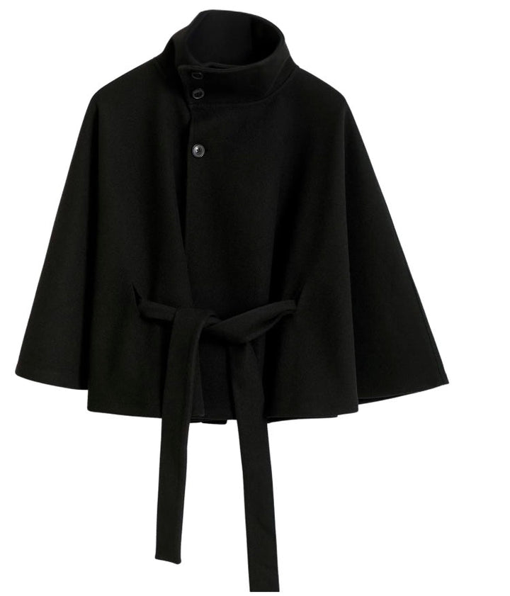 Ivanna Manteau Laine Femme – Col Haut Élégant avec Ceinture Amovible &amp; Coupe Décontractée