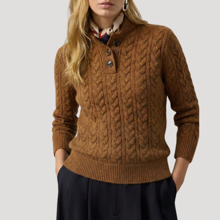 Pull Torsadé Femme Col Boutonné – Pull d&