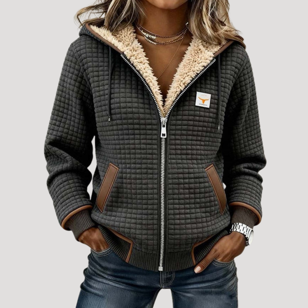 Veste Femme Matelassée Zippée à Capuche