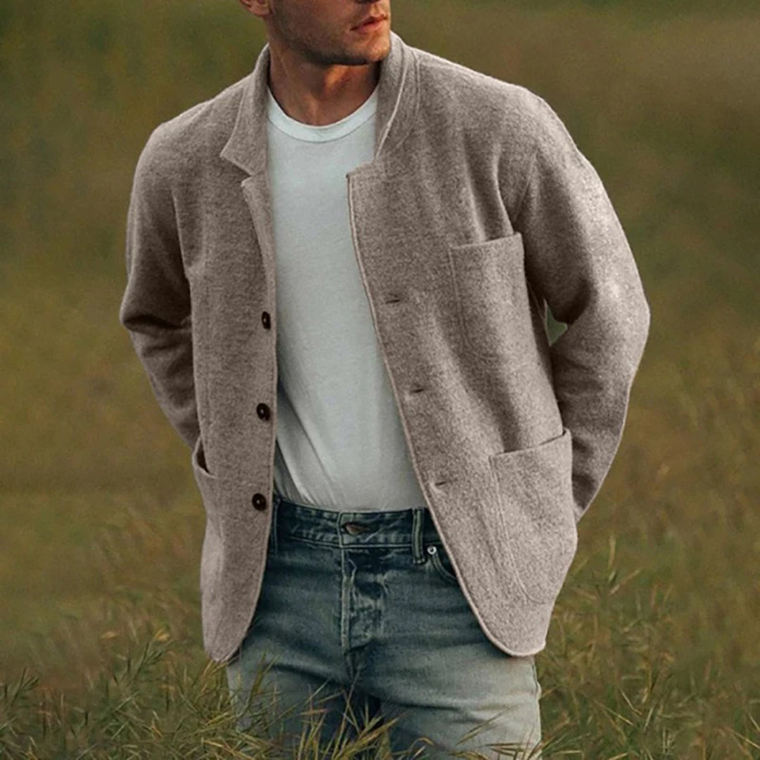 Dexter Veste Décontractée pour Homme – Tissu texturé avec fermeture à boutons et poches avant