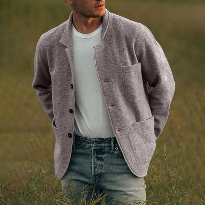 Dexter Veste Décontractée pour Homme – Tissu texturé avec fermeture à boutons et poches avant