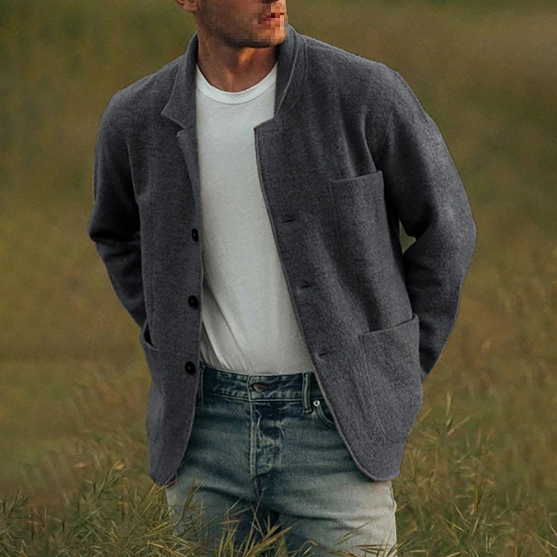 Dexter Veste Décontractée pour Homme – Tissu texturé avec fermeture à boutons et poches avant